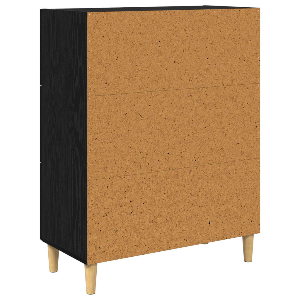 vidaXL Bufet Czarny Dąb 69,5 x 34 x 90 cm Materiał drewnopochodny