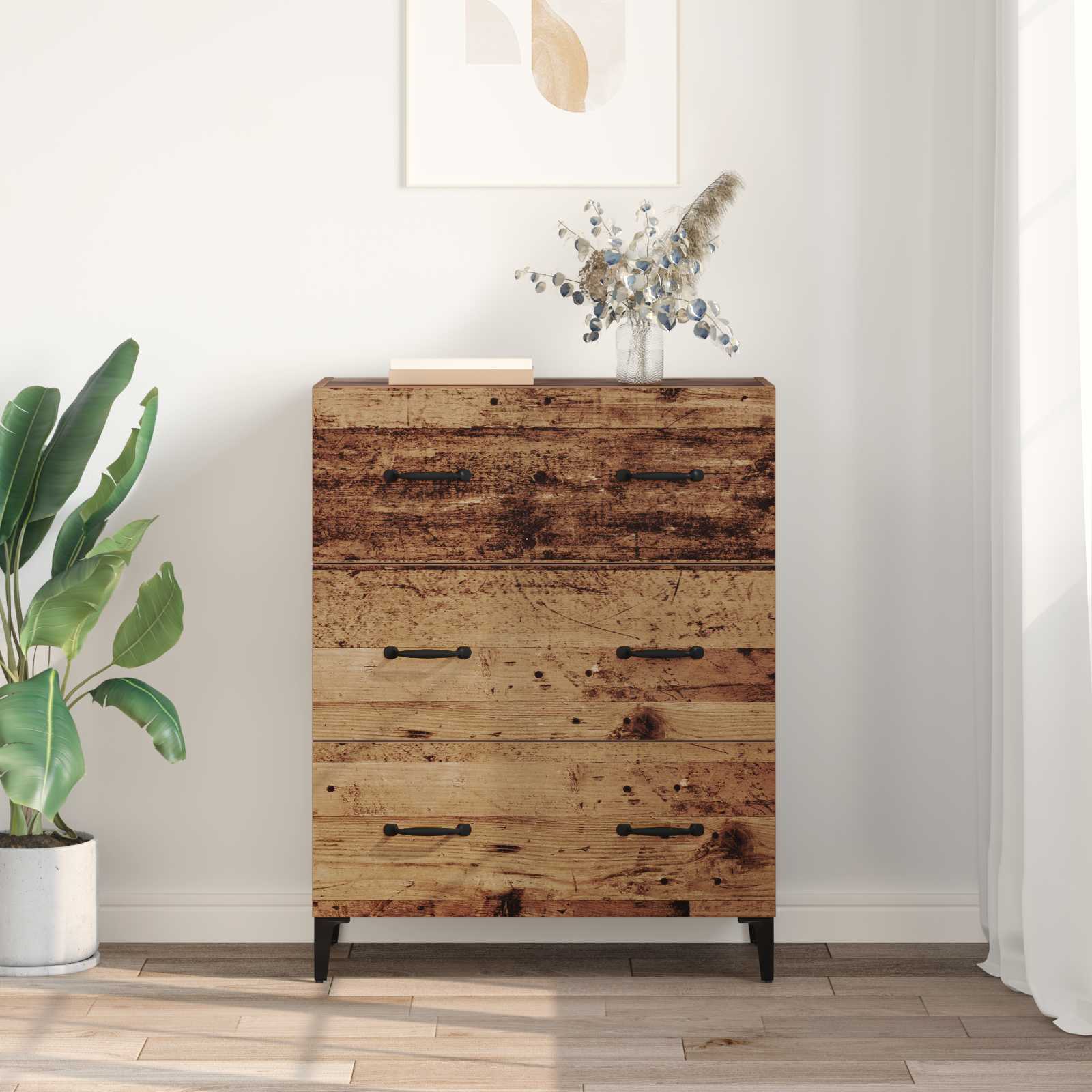 vidaXL Bufet z szufladą Stare drewno 69,5 x 34 x 90 cm