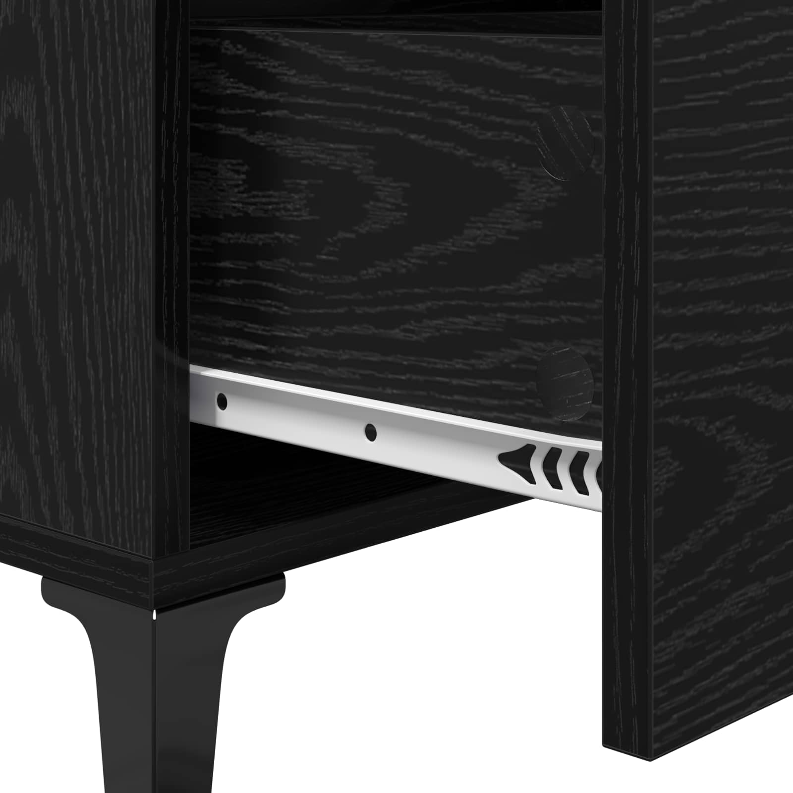 vidaXL Bufet Czarny Dąb 69,5 x 34 x 90 cm Drewno inżynieryjne i żelazo