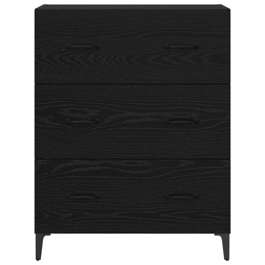 vidaXL Bufet Czarny Dąb 69,5 x 34 x 90 cm Drewno inżynieryjne i żelazo