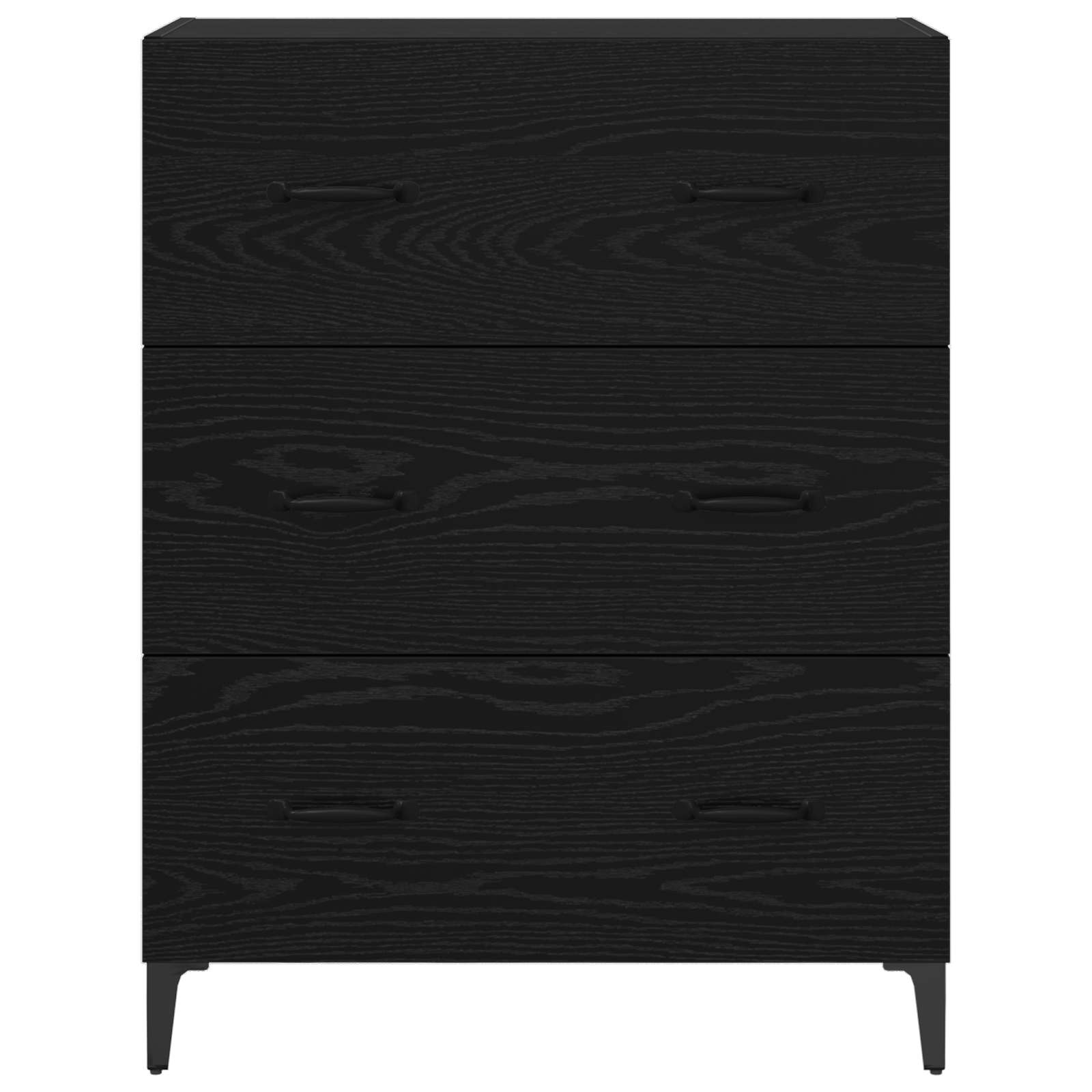 vidaXL Bufet Czarny Dąb 69,5 x 34 x 90 cm Drewno inżynieryjne i żelazo