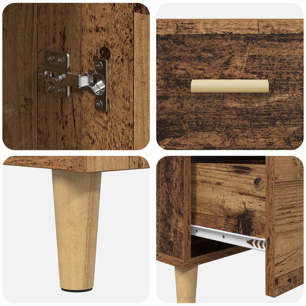 vidaXL Bufet Stare drewno 34 x 69.5 x 90 cm Materiał drewnopochodny