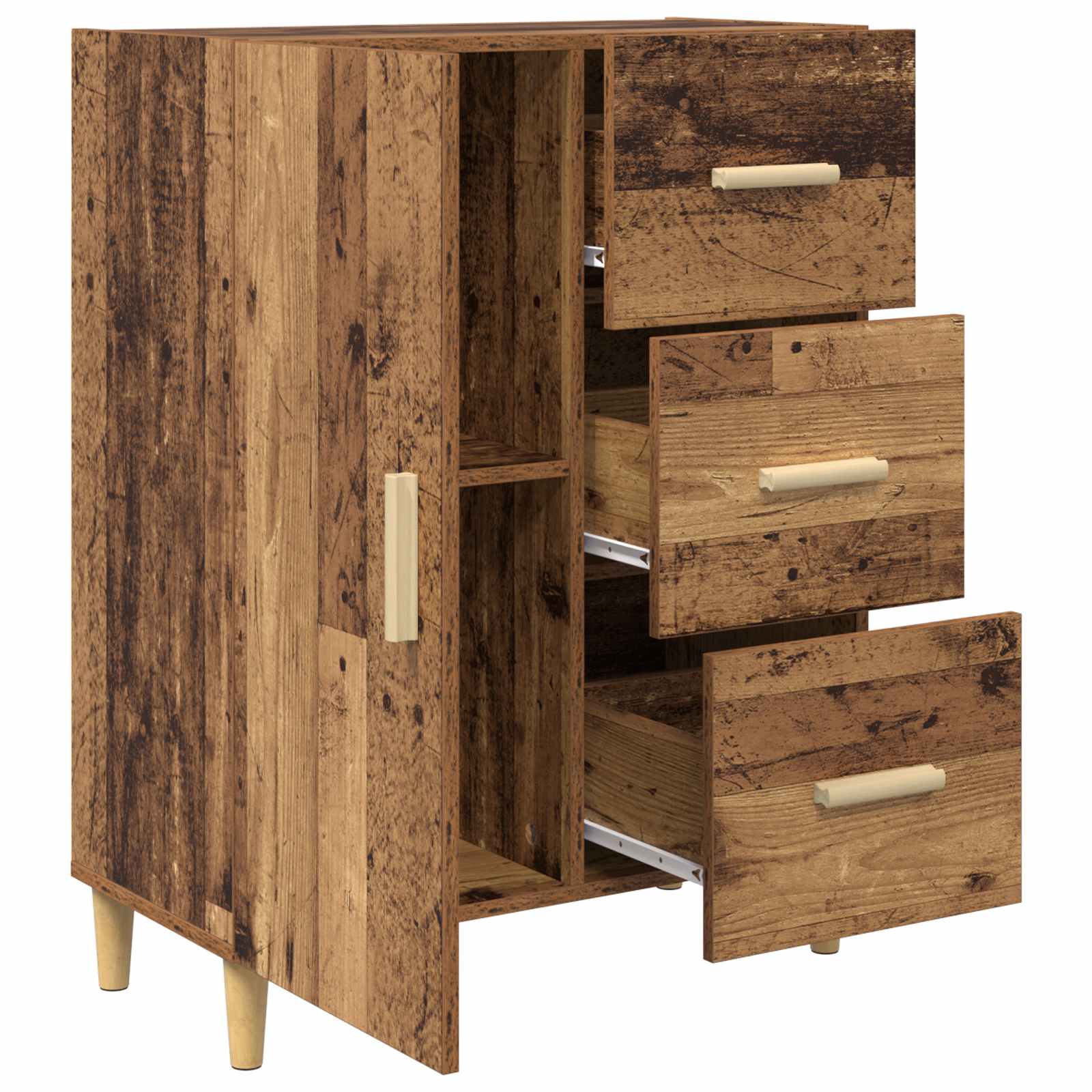 vidaXL Bufet Stare drewno 34 x 69.5 x 90 cm Materiał drewnopochodny