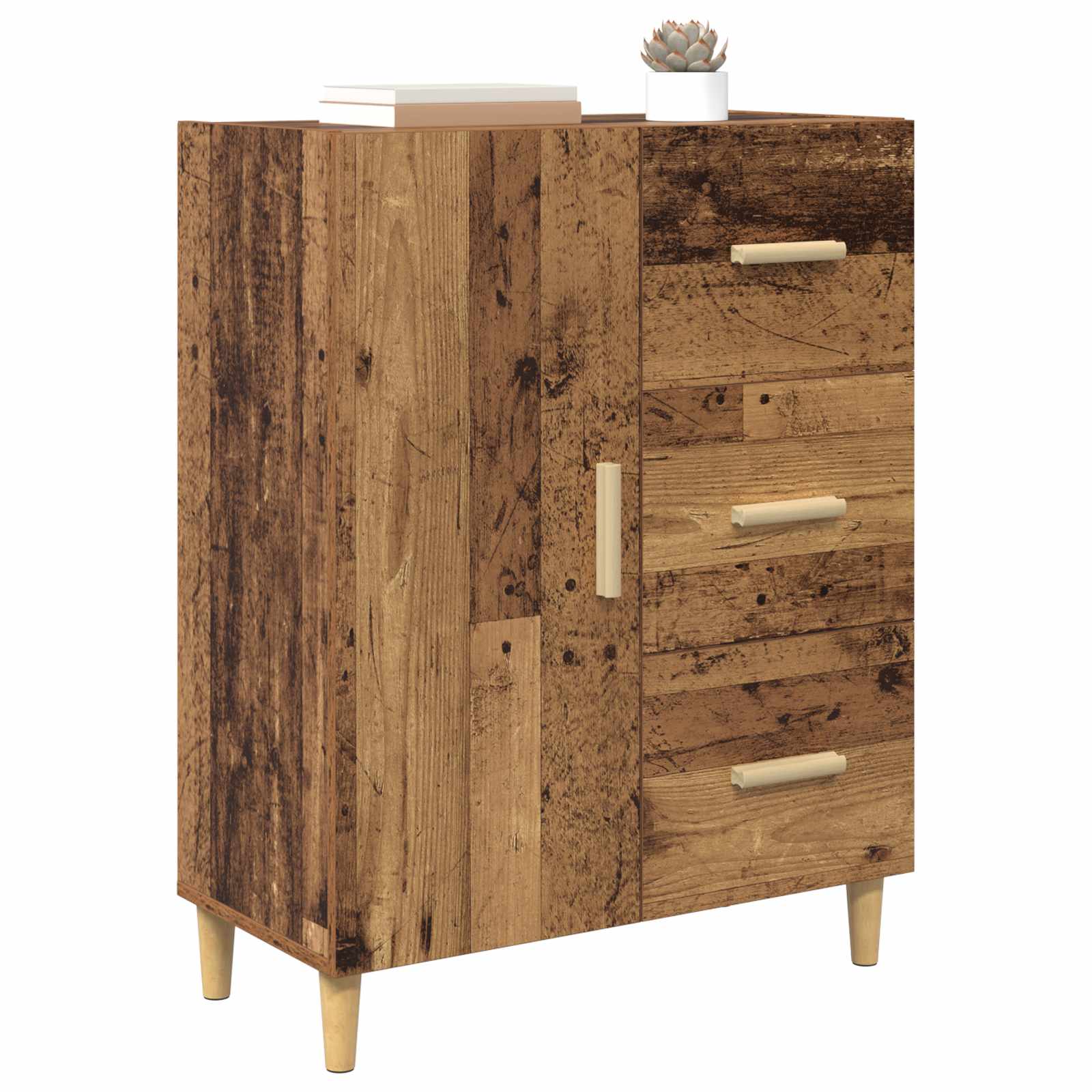 vidaXL Bufet Stare drewno 34 x 69.5 x 90 cm Materiał drewnopochodny