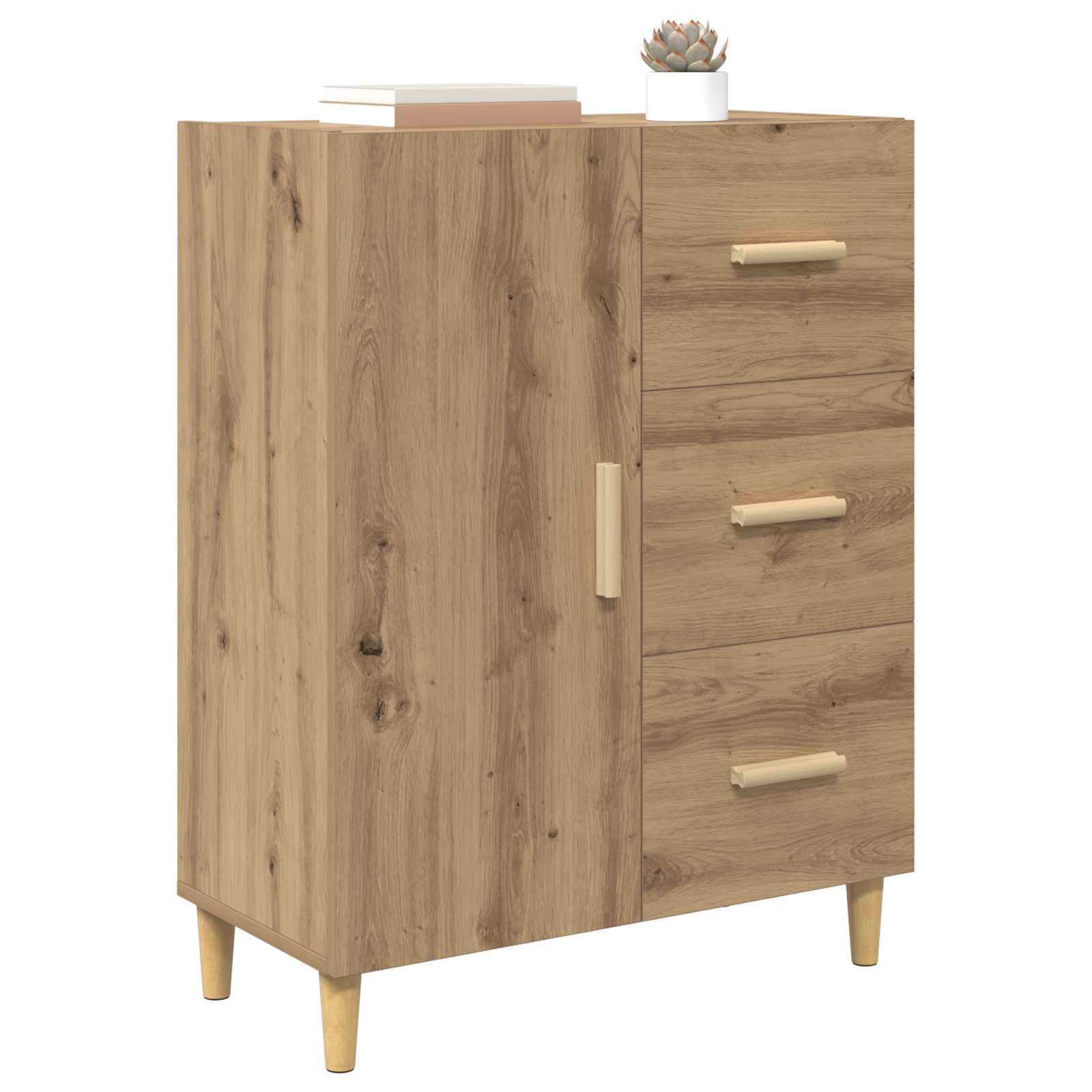 vidaXL Bufet z szufladą Dąb rzemieślniczy 34 x 69.5 x 90 cm