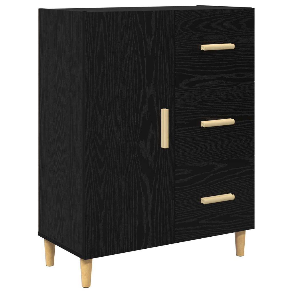 vidaXL Bufet Czarny dąb 34 x 69.5 x 90 cm Materiał drewnopochodny