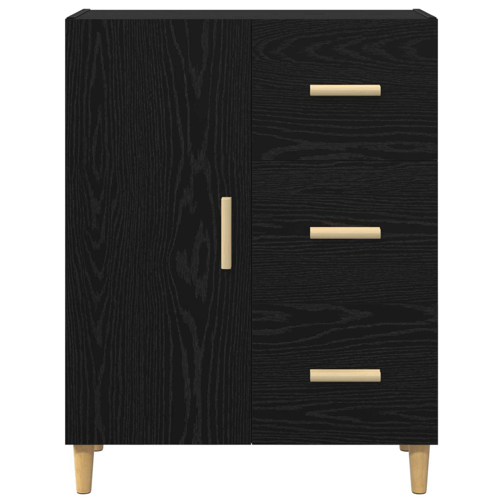 vidaXL Bufet Czarny dąb 34 x 69.5 x 90 cm Materiał drewnopochodny