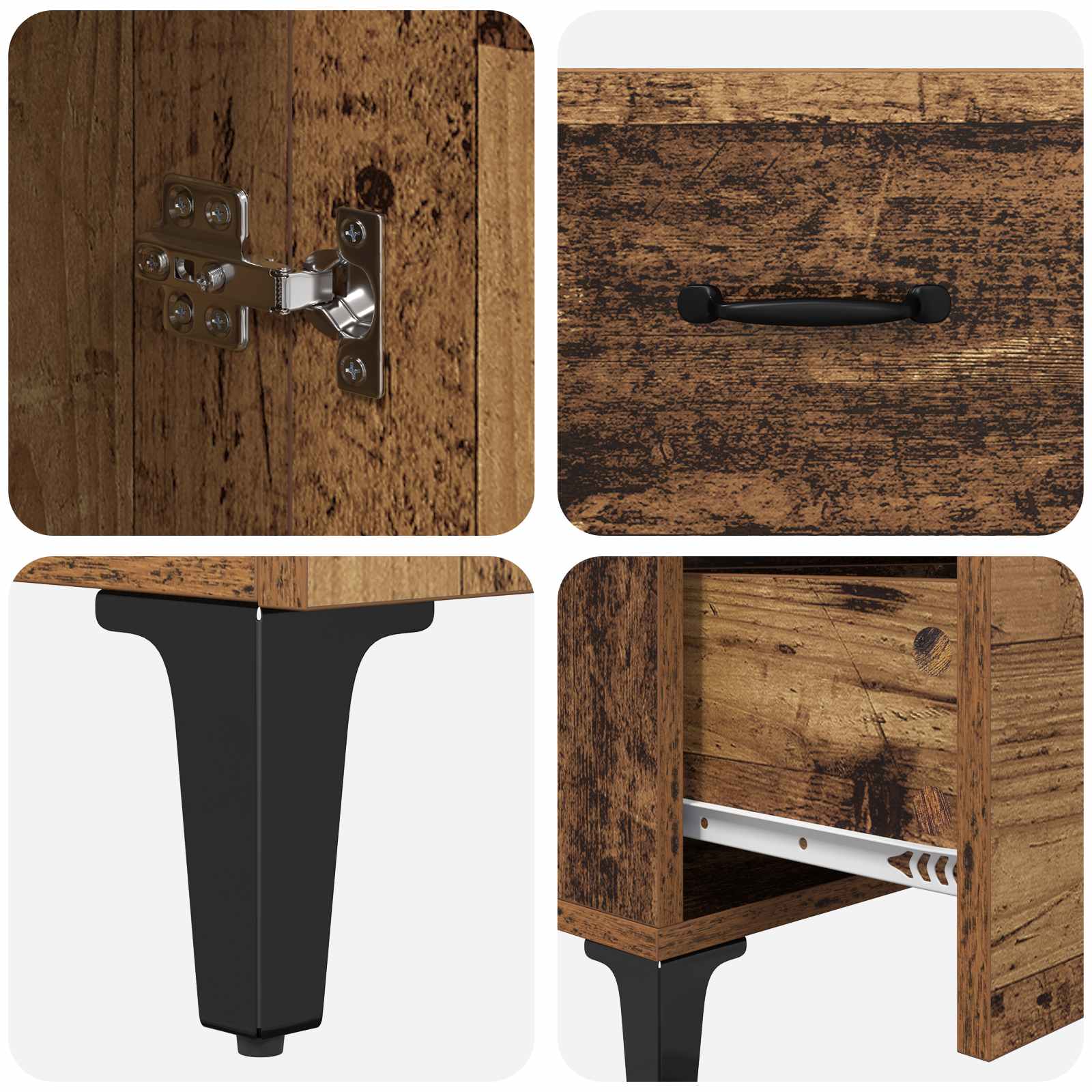 vidaXL Bufet Stare drewno 69,5 x 34 x 90 cm Materiał drewnopochodny