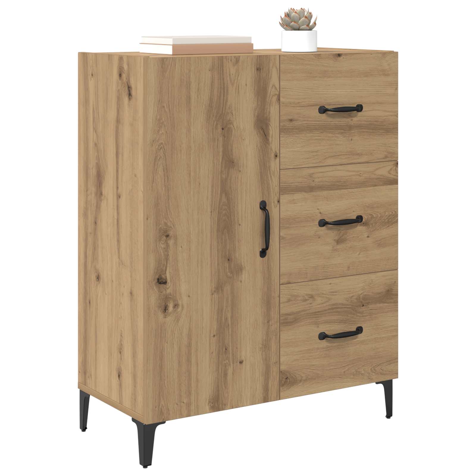 vidaXL Bufet z szufladą Dąb rzemieślniczy 69,5 x 34 x 90 cm