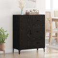 vidaXL Bufet Czarny Dąb 69,5 x 34 x 90 cm Materiał drewnopochodny