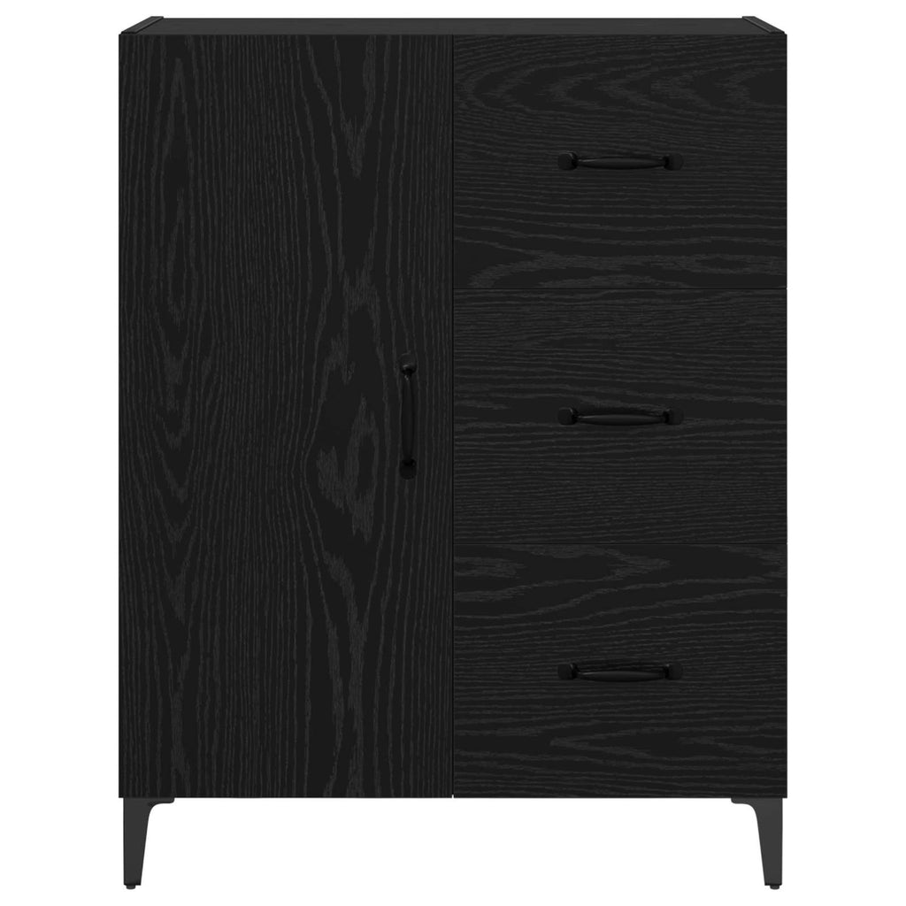 vidaXL Bufet Czarny Dąb 69,5 x 34 x 90 cm Materiał drewnopochodny