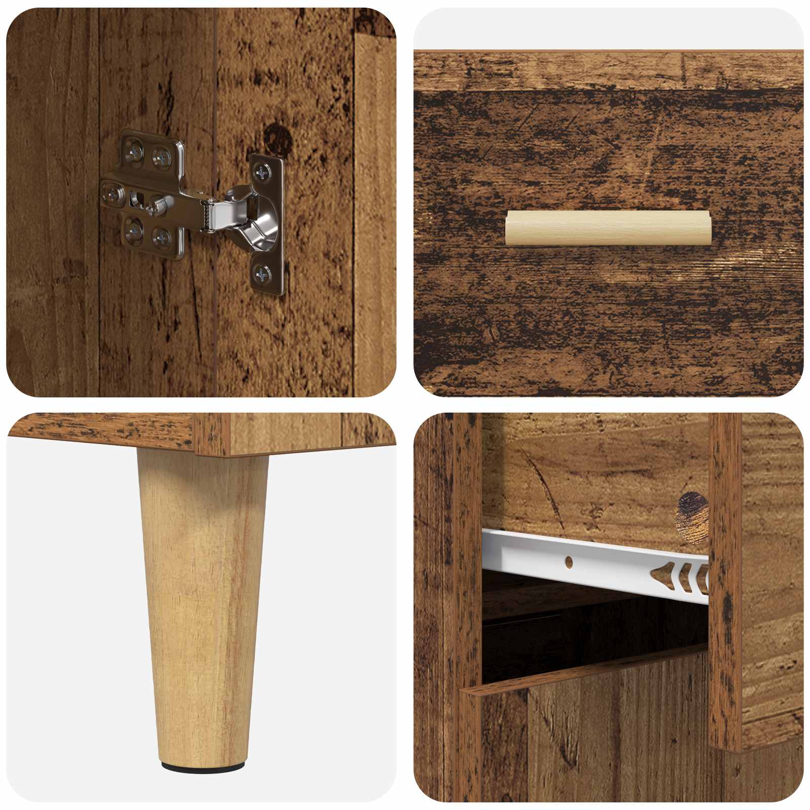 vidaXL Bufet Stare drewno 34 x 69.5 x 89 cm Materiał drewnopochodny