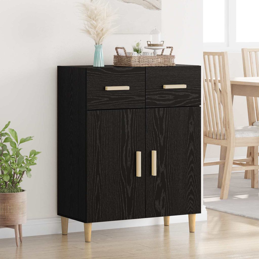 vidaXL Bufet Czarny dąb 34 x 69.5 x 89 cm Materiał drewnopochodny