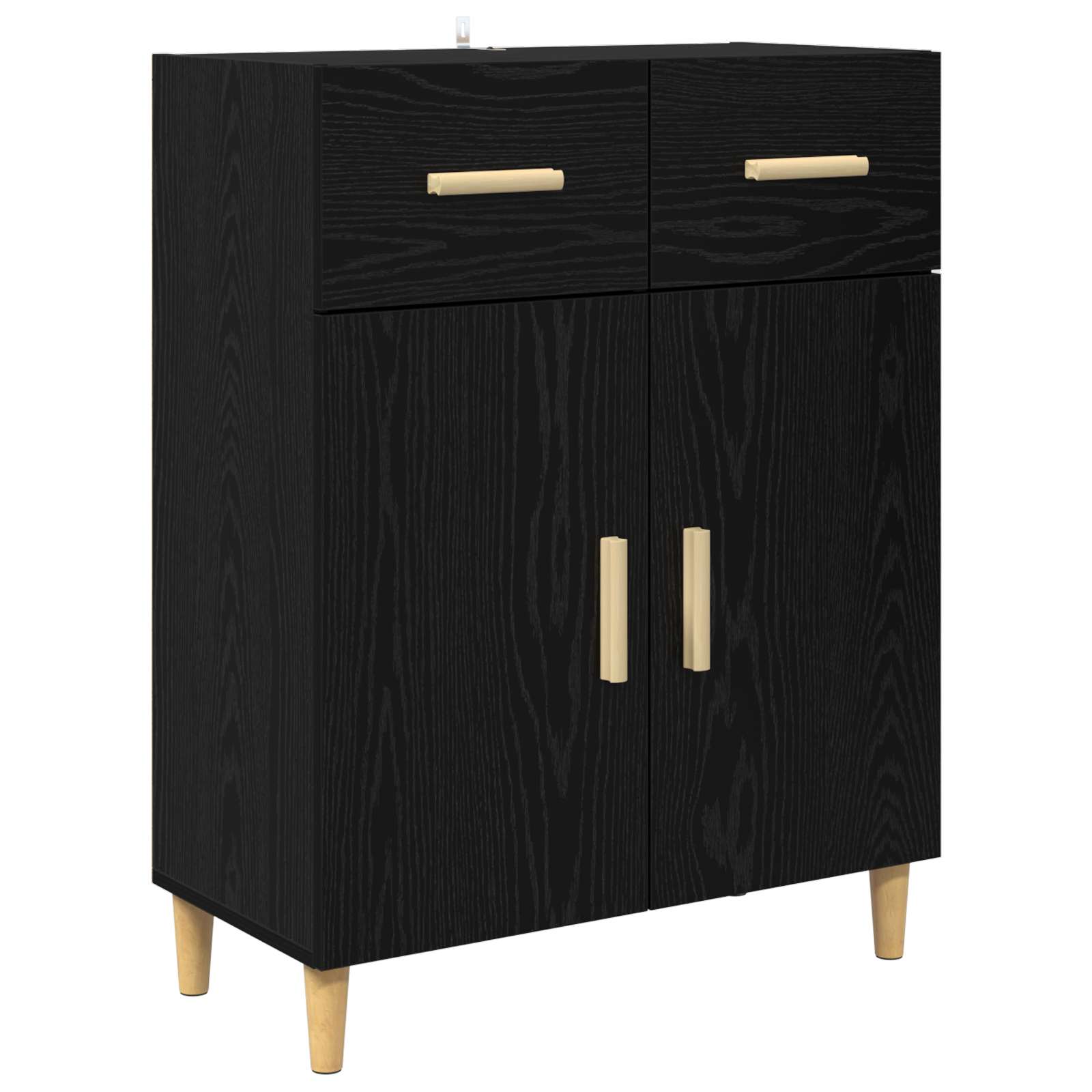 vidaXL Bufet Czarny dąb 34 x 69.5 x 89 cm Materiał drewnopochodny