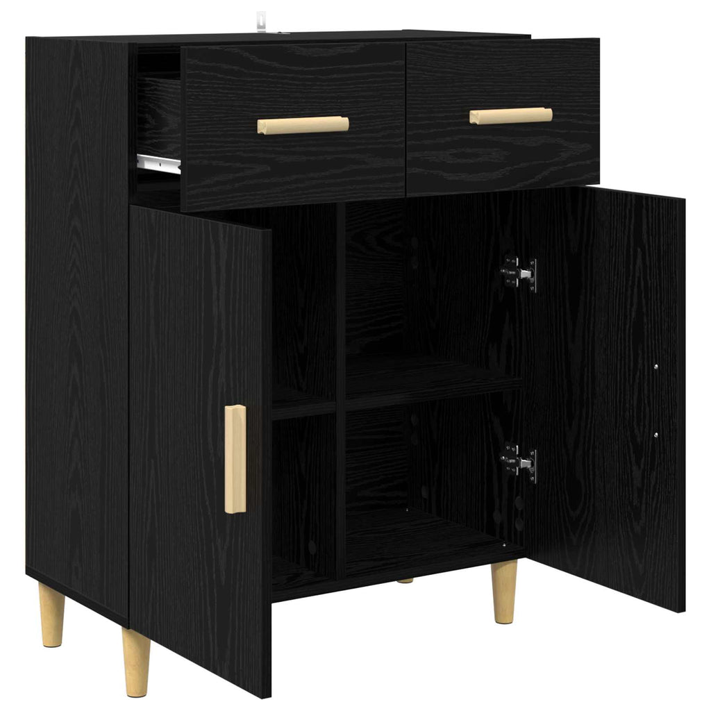 vidaXL Bufet Czarny dąb 34 x 69.5 x 89 cm Materiał drewnopochodny