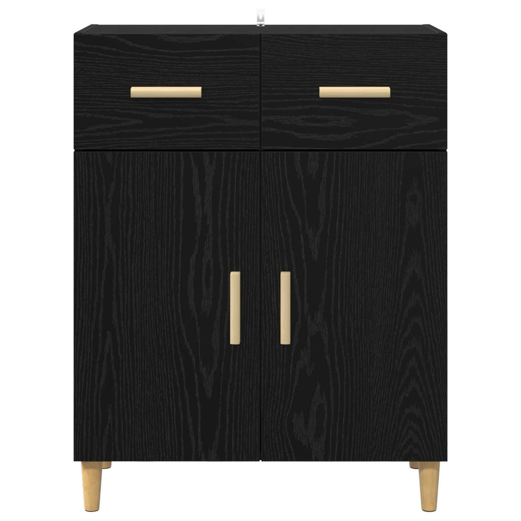 vidaXL Bufet Czarny dąb 34 x 69.5 x 89 cm Materiał drewnopochodny