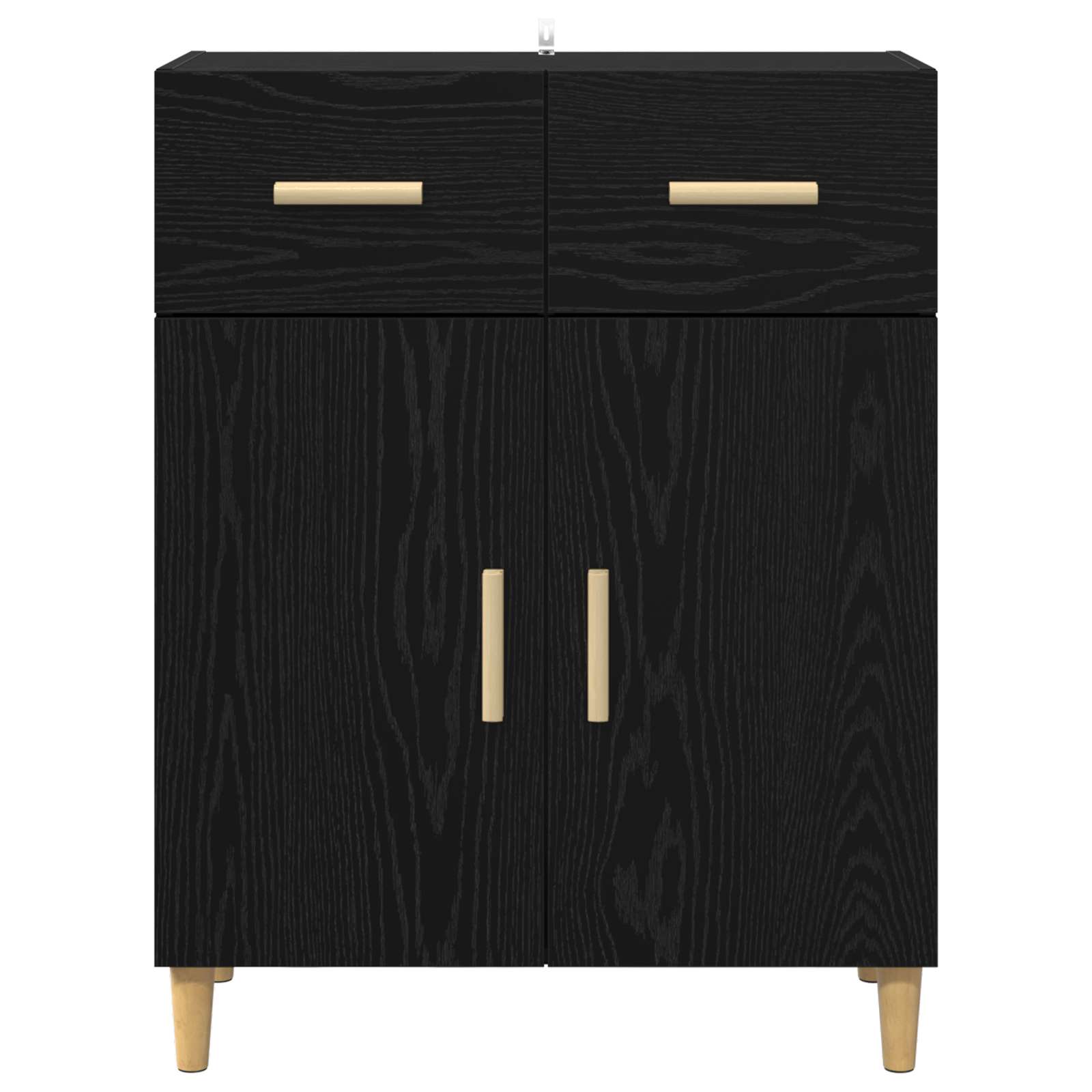 vidaXL Bufet Czarny dąb 34 x 69.5 x 89 cm Materiał drewnopochodny