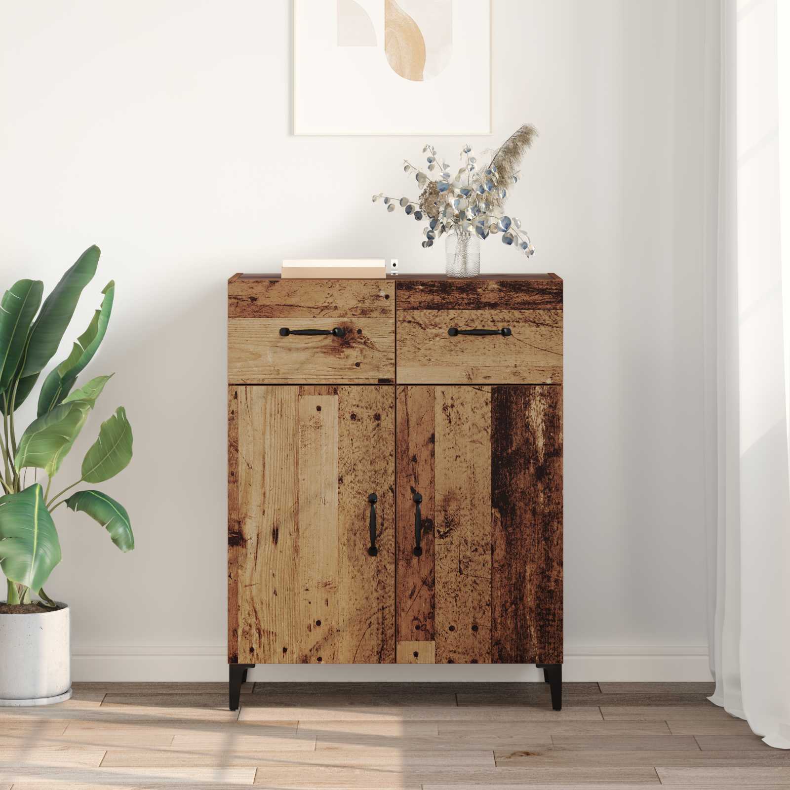 vidaXL Bufet Stare drewno 69,5 x 34 x 90 cm Materiał drewnopochodny