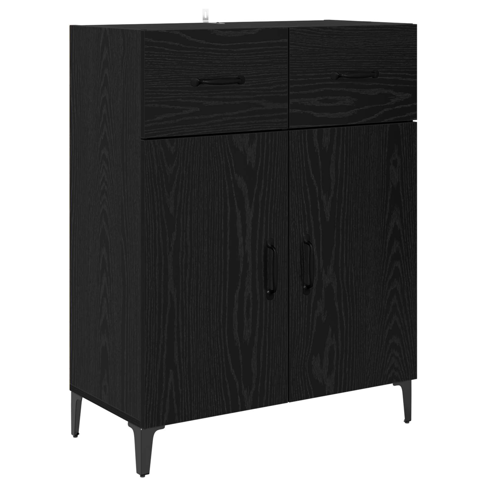 vidaXL Bufet Czarny Dąb 69,5 x 34 x 90 cm Materiał drewnopochodny