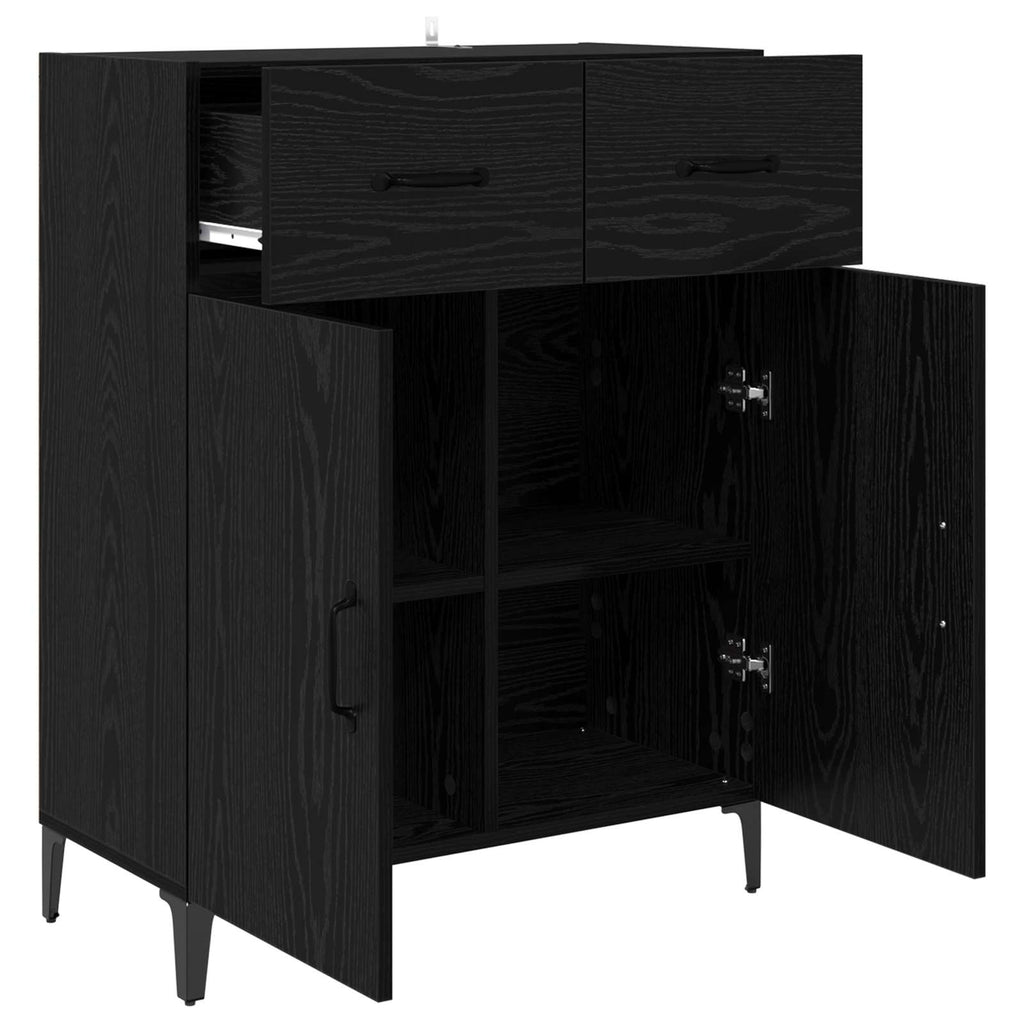 vidaXL Bufet Czarny Dąb 69,5 x 34 x 90 cm Materiał drewnopochodny