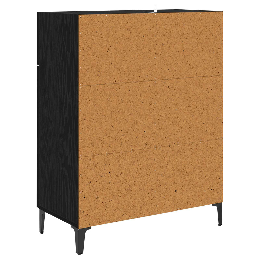 vidaXL Bufet Czarny Dąb 69,5 x 34 x 90 cm Materiał drewnopochodny