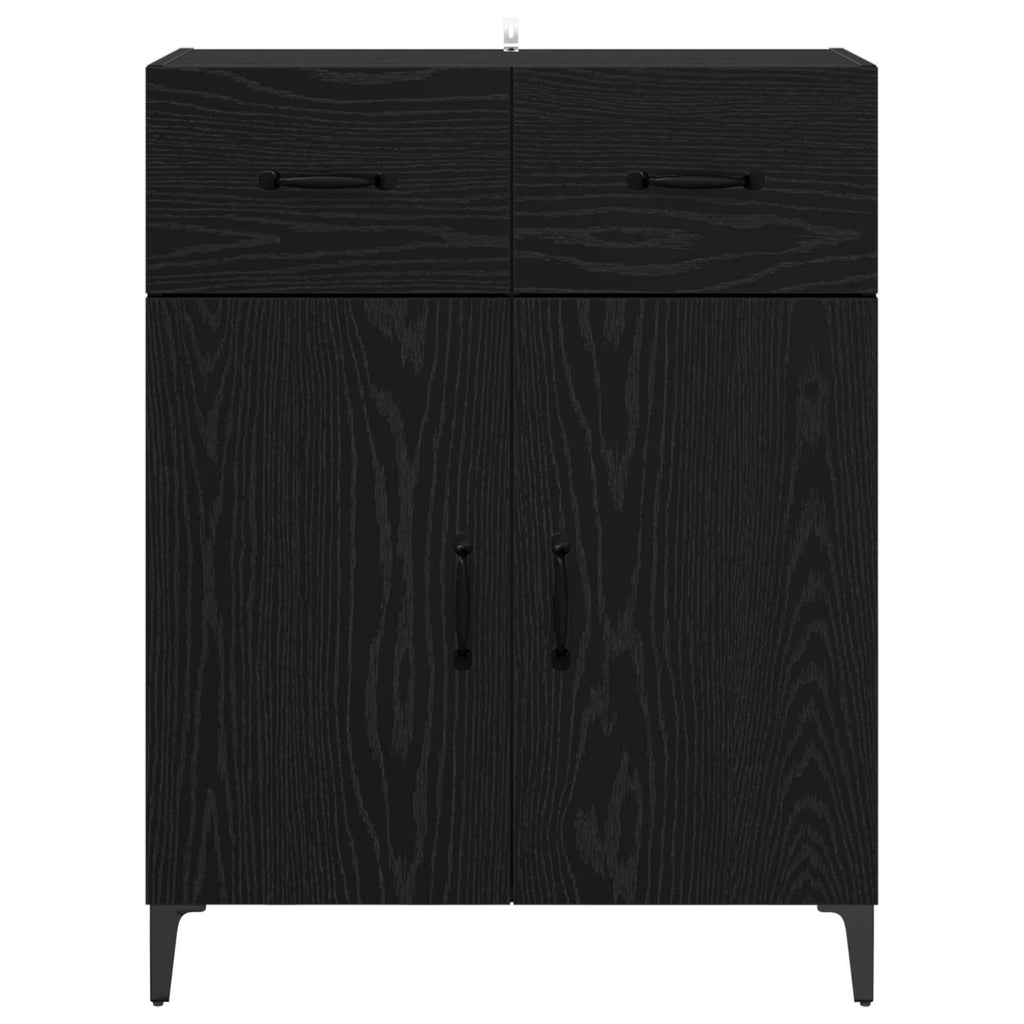 vidaXL Bufet Czarny Dąb 69,5 x 34 x 90 cm Materiał drewnopochodny