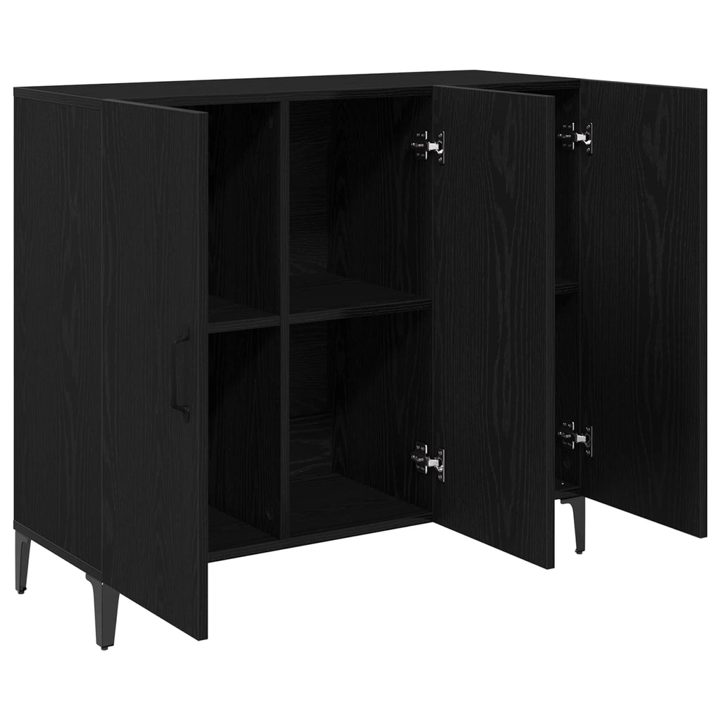 vidaXL Bufet Czarny dąb 34 x 90 x 80 cm Materiał drewnopochodny