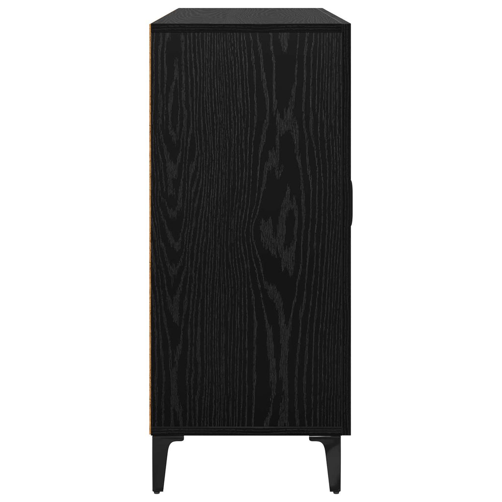 vidaXL Bufet Czarny dąb 34 x 90 x 80 cm Materiał drewnopochodny