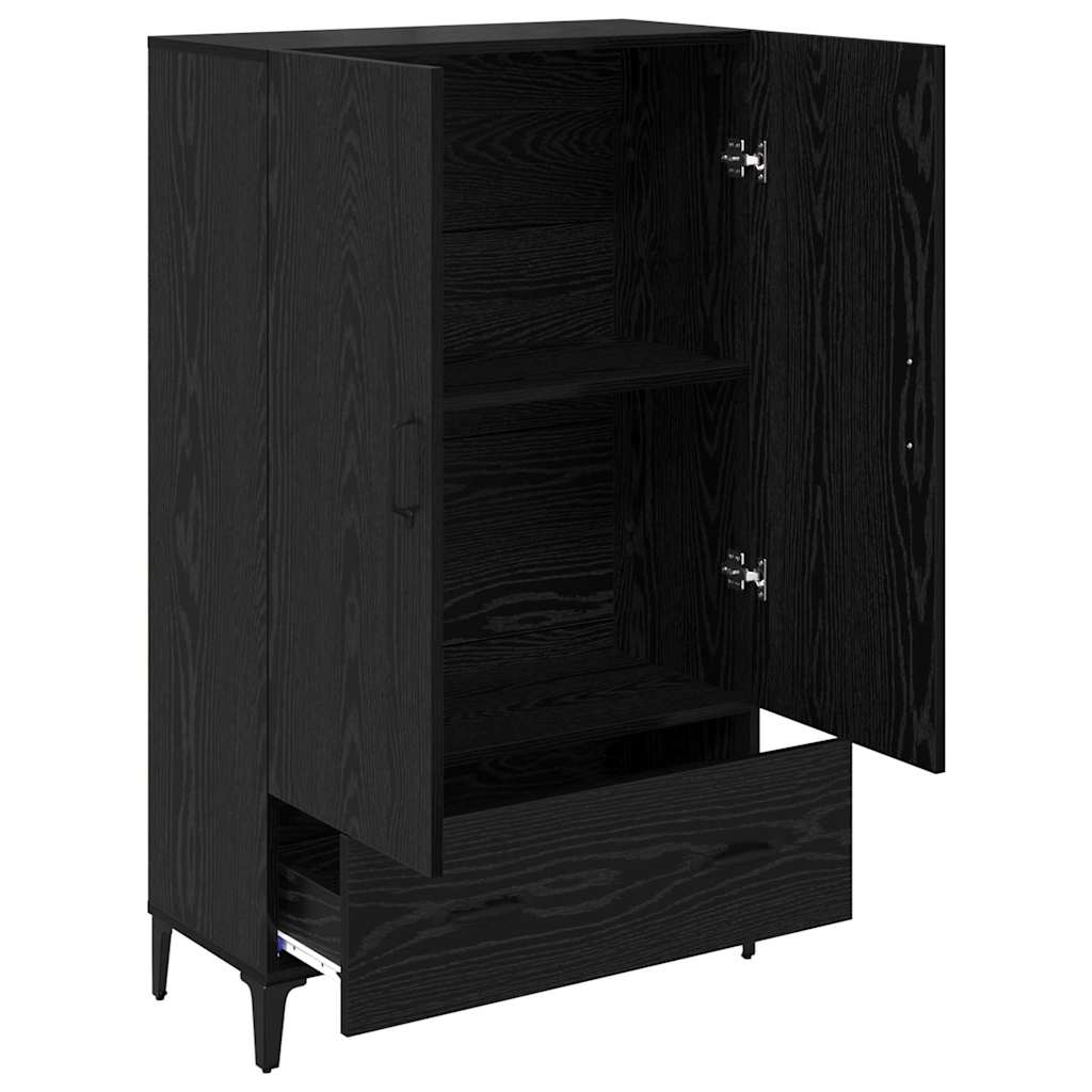 vidaXL Highboard z szufladą Czarny Dąb 70 x 31 x 115 cm