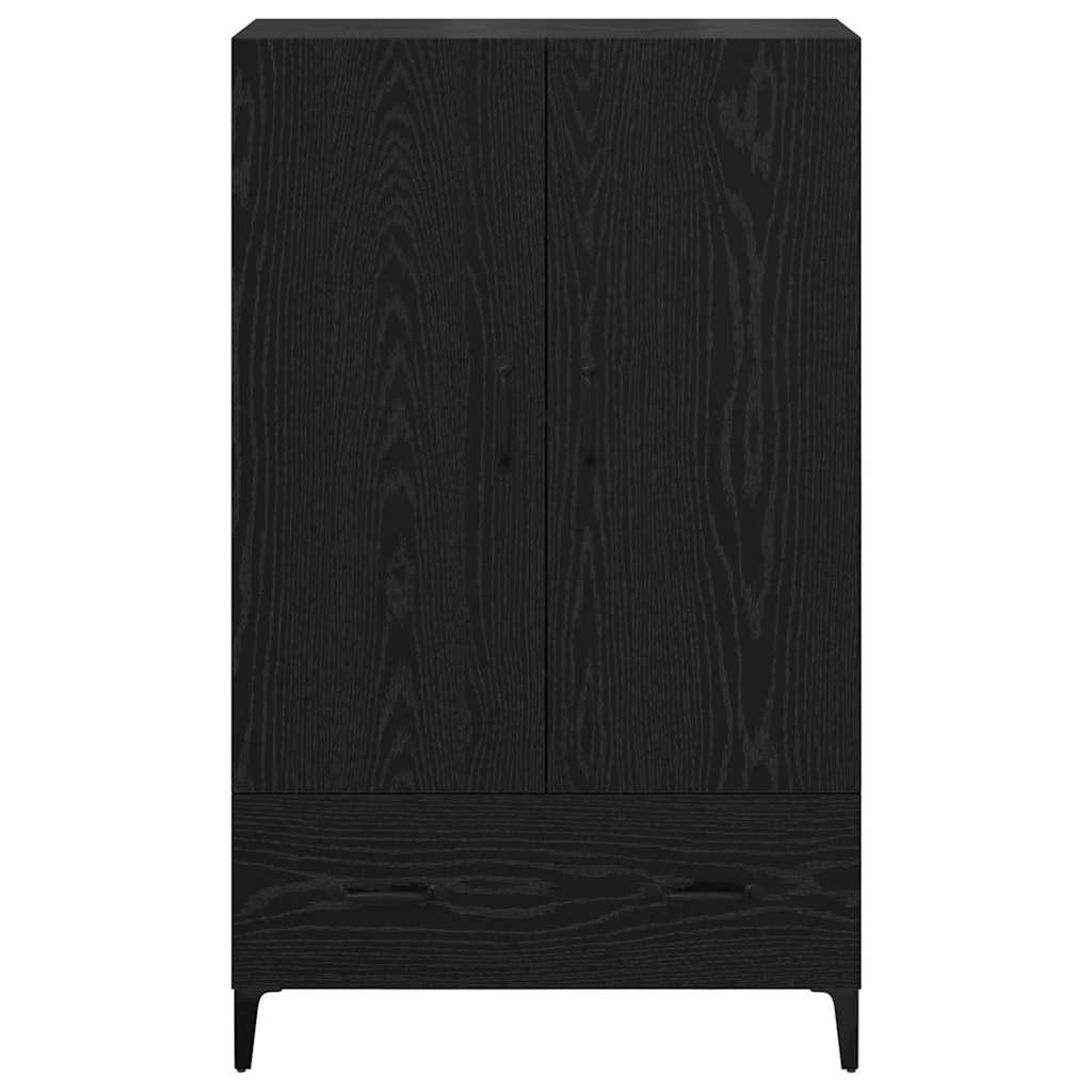 vidaXL Highboard z szufladą Czarny Dąb 70 x 31 x 115 cm