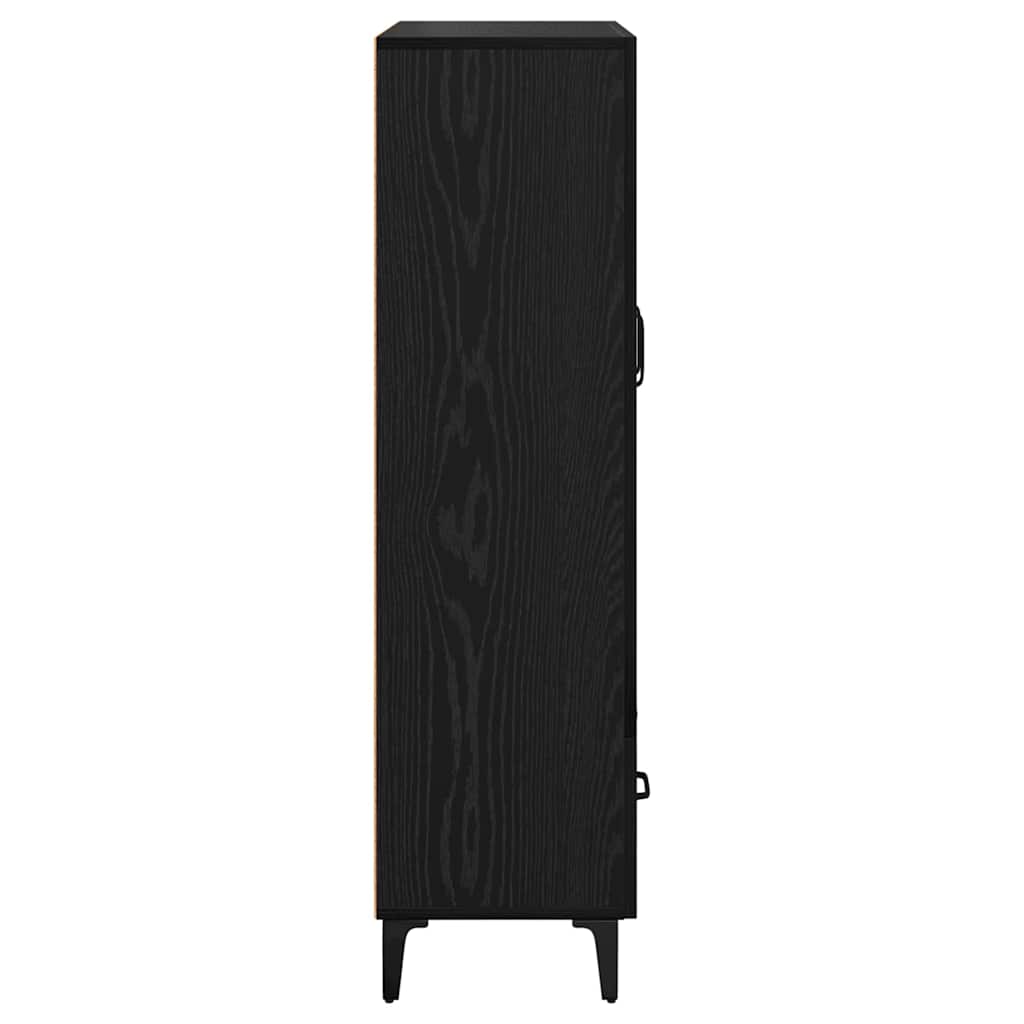 vidaXL Highboard z szufladą Czarny Dąb 70 x 31 x 115 cm