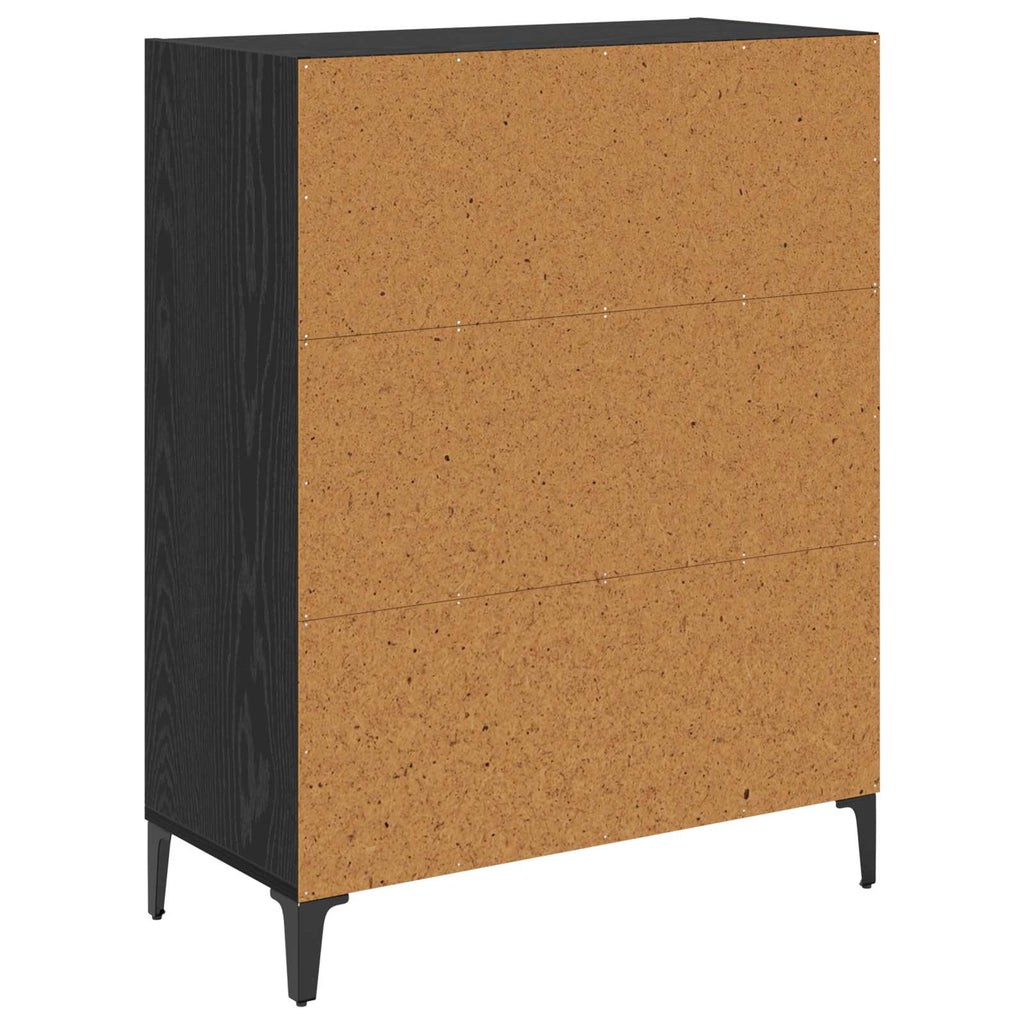 vidaXL Bufet Czarny Dąb 69,5 x 32,5 x 90 cm Materiał drewnopochodny