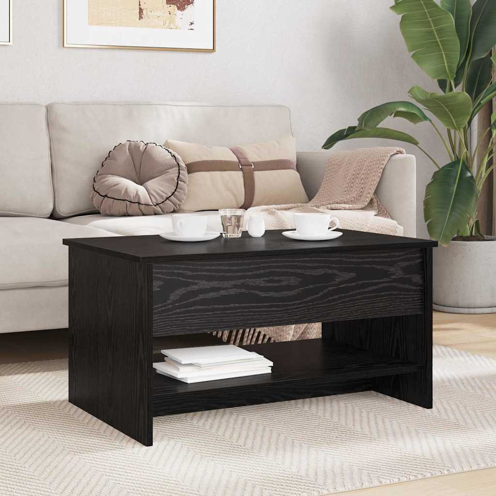 vidaXL Stolik kawowy Czarny Dąb 80 x 50,5 x 41,5 cm