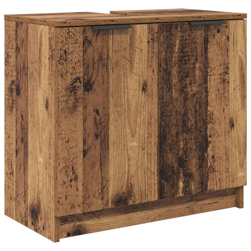 vidaXL Szafka Łazienkowa z drzwiami Stare drewno 64,5 x 33,5 x 59 cm