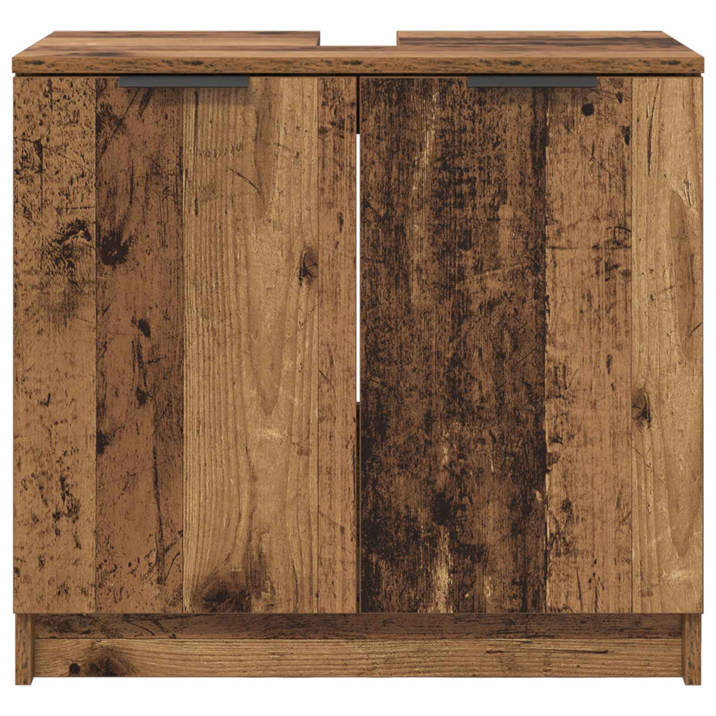 vidaXL Szafka Łazienkowa z drzwiami Stare drewno 64,5 x 33,5 x 59 cm