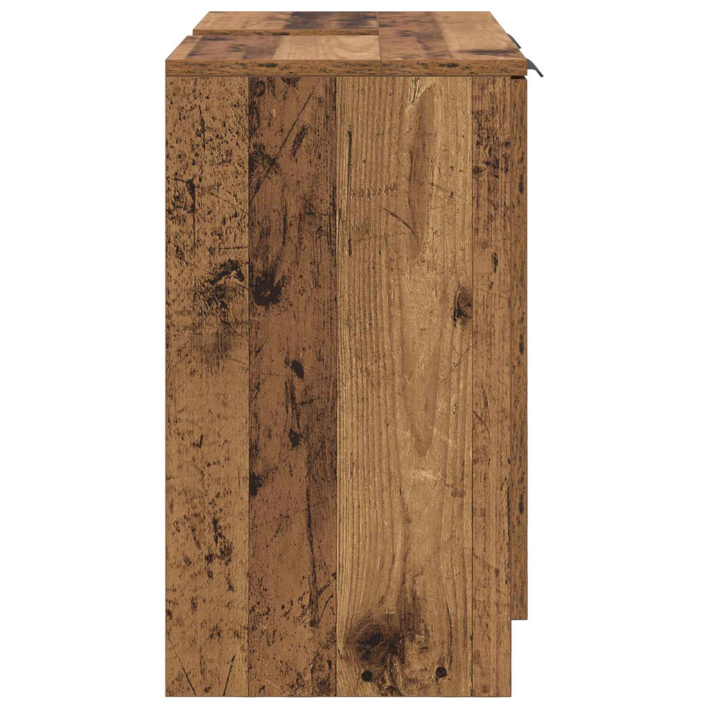 vidaXL Szafka Łazienkowa z drzwiami Stare drewno 64,5 x 33,5 x 59 cm
