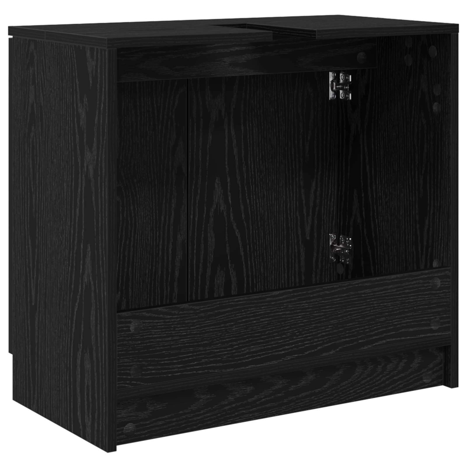 vidaXL Szafka Łazienkowa z drzwiami Czarny Dąb 64,5 x 33,5 x 59 cm