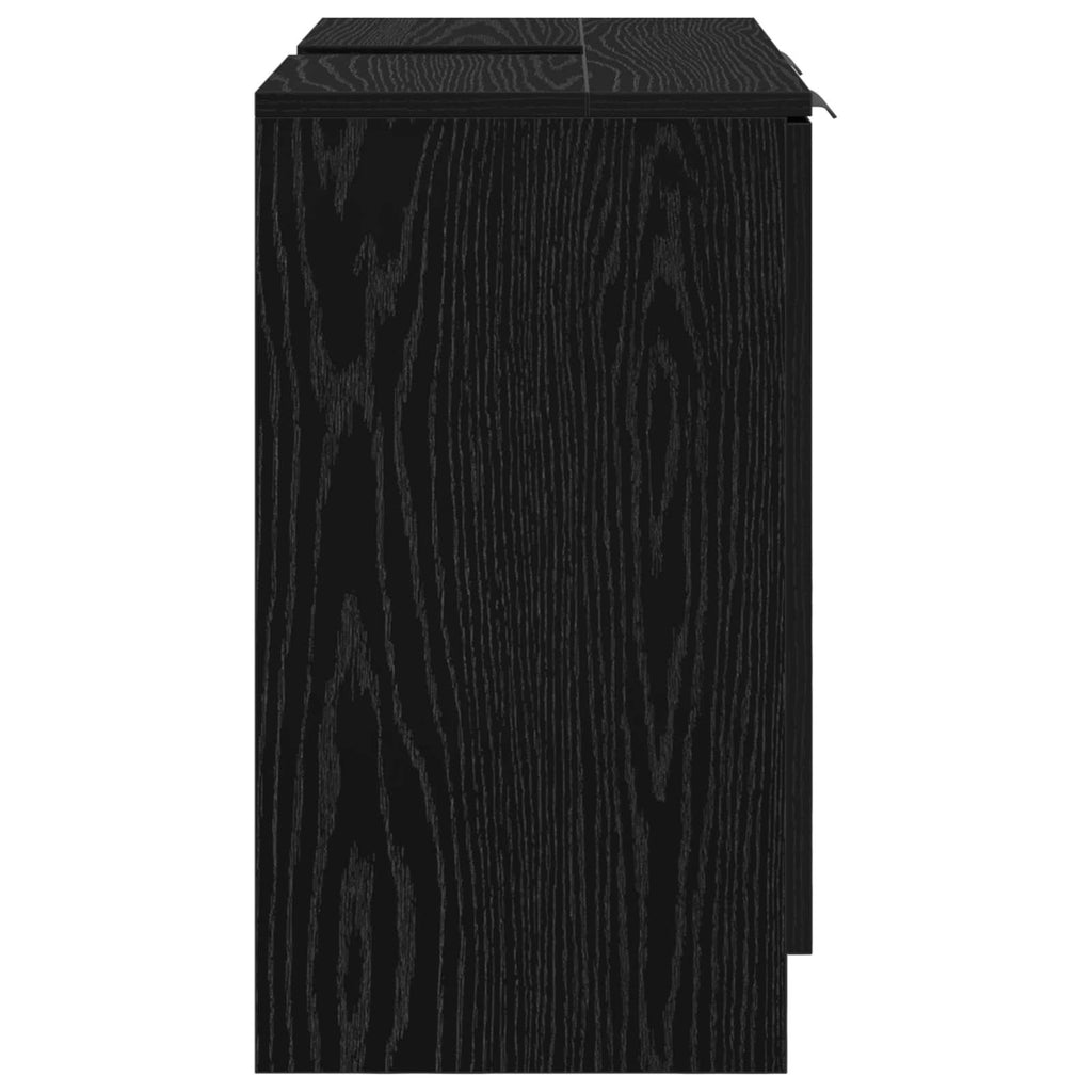 vidaXL Szafka Łazienkowa z drzwiami Czarny Dąb 64,5 x 33,5 x 59 cm