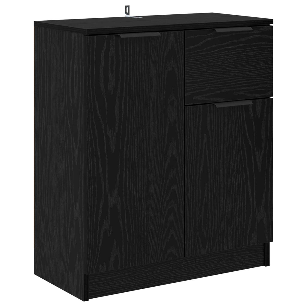 vidaXL Bufet Czarny Dąb 60 x 30 x 70 cm Materiał drewnopochodny