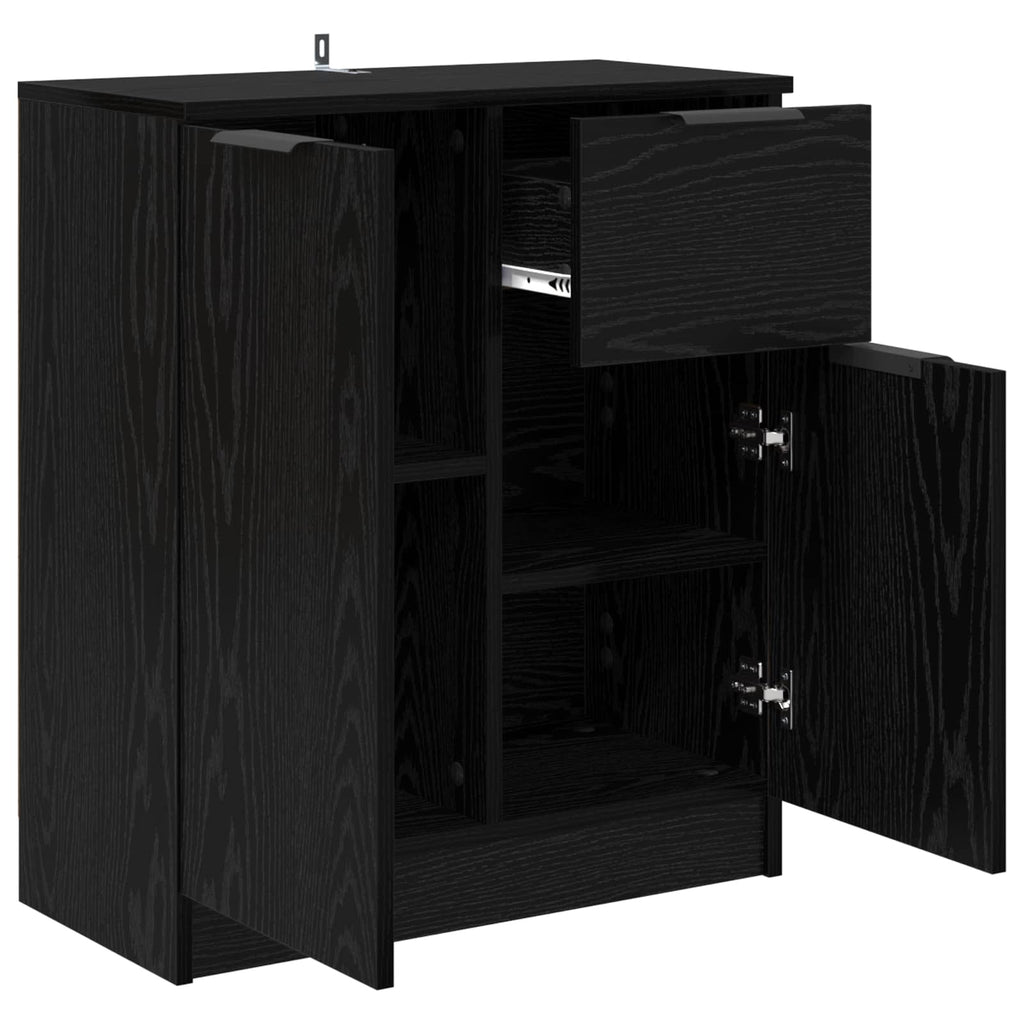 vidaXL Bufet Czarny Dąb 60 x 30 x 70 cm Materiał drewnopochodny