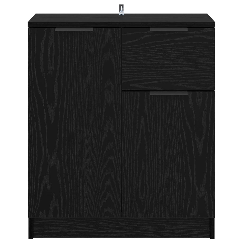 vidaXL Bufet Czarny Dąb 60 x 30 x 70 cm Materiał drewnopochodny