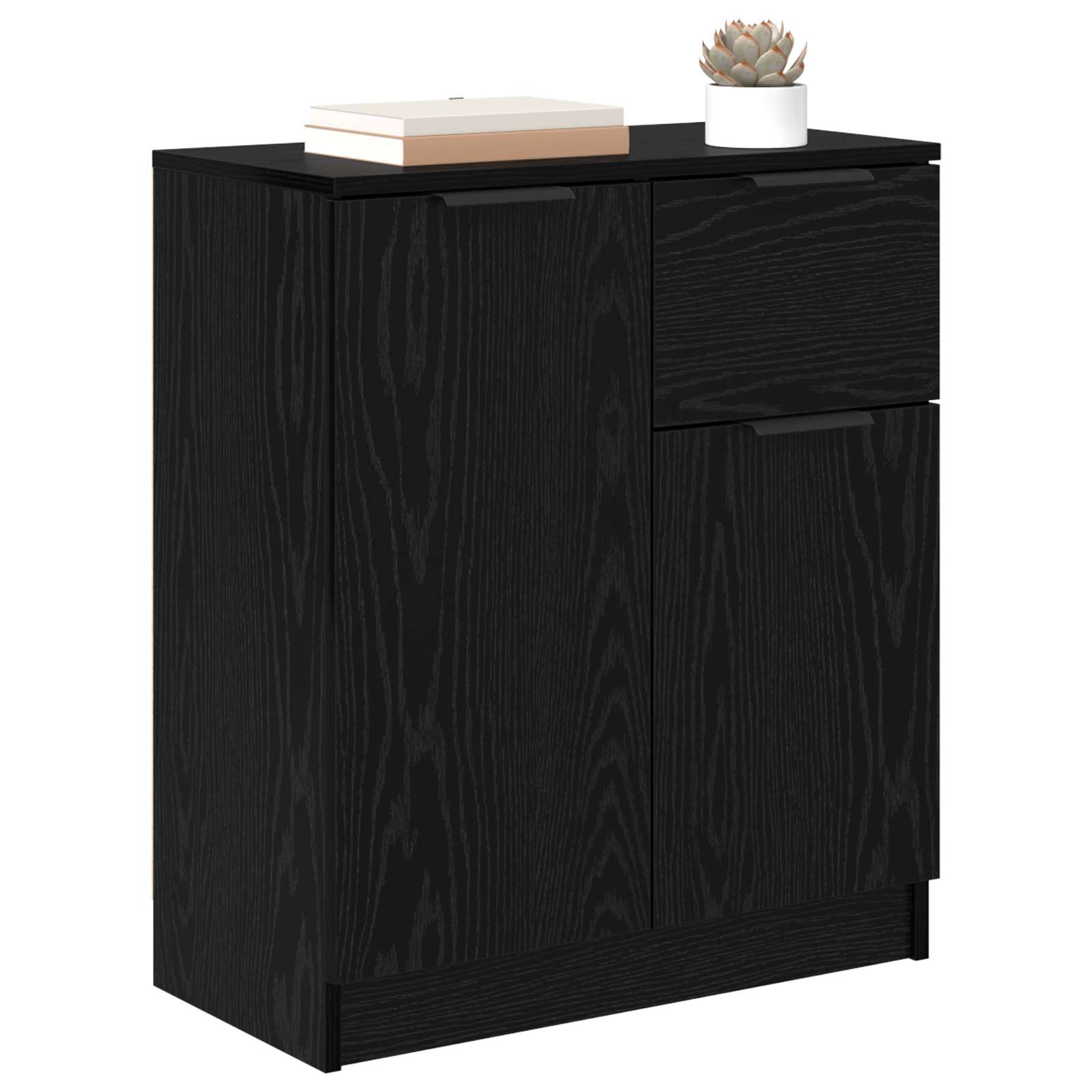 vidaXL Bufet Czarny Dąb 60 x 30 x 70 cm Materiał drewnopochodny