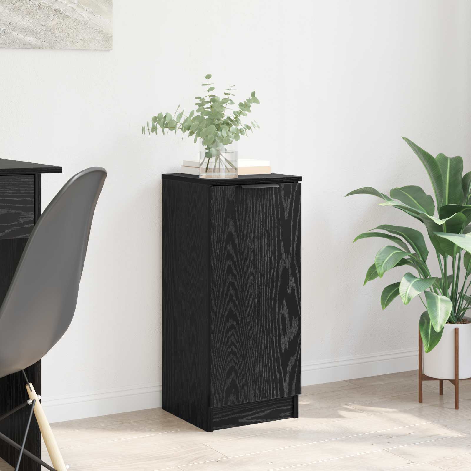 vidaXL Bufet Czarny Dąb 30 x 30 x 70 cm Materiał drewnopochodny