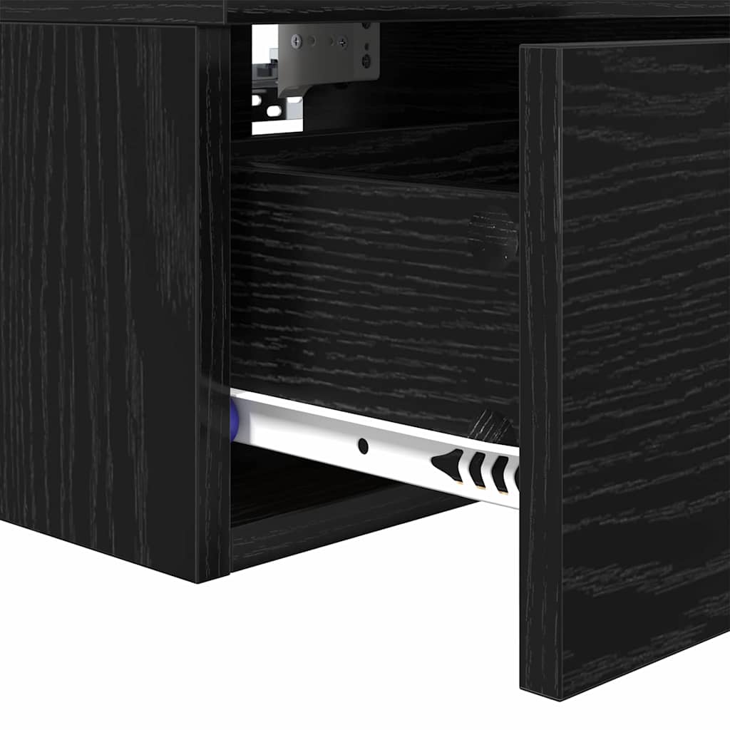 vidaXL Szafka Nocna z szufladą 2 pcs Czarny Dąb 34 x 30 x 20 cm