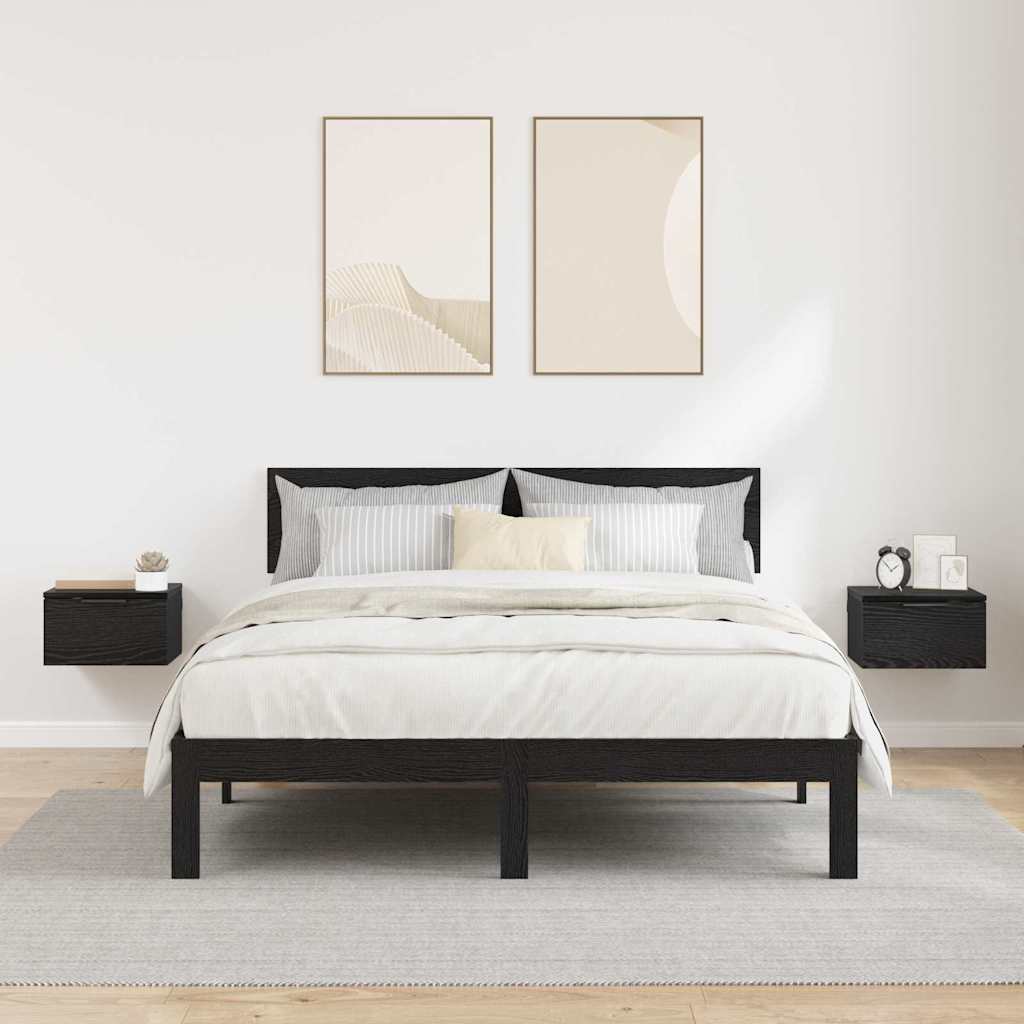 vidaXL Szafka Nocna z szufladą 2 pcs Czarny Dąb 34 x 30 x 20 cm