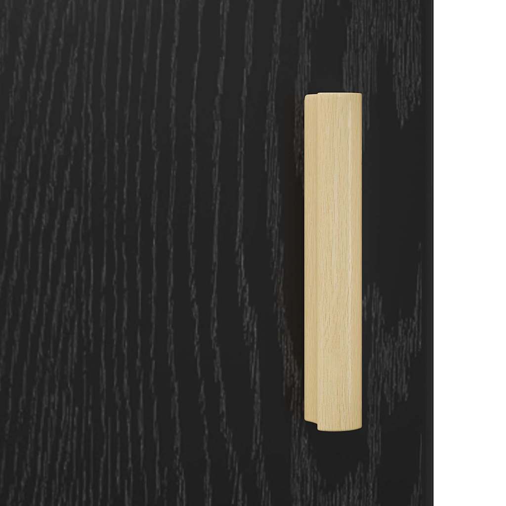 vidaXL Bufet Czarny Dąb 69,5 x 34 x 90 cm Materiał drewnopochodny