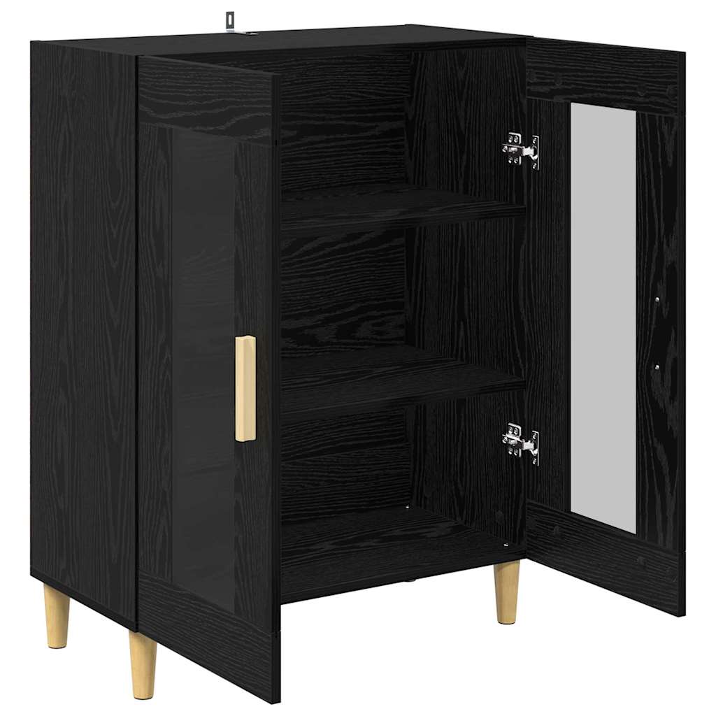 vidaXL Bufet Czarny Dąb 69,5 x 34 x 90 cm Materiał drewnopochodny