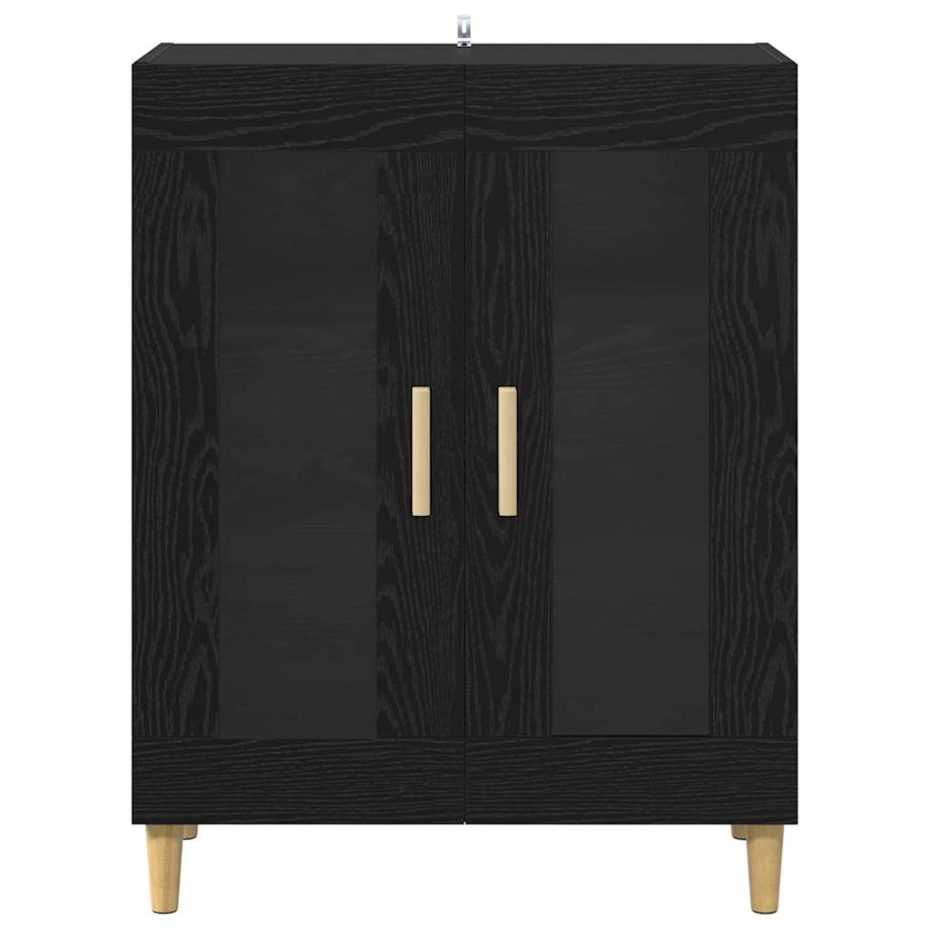 vidaXL Bufet Czarny Dąb 69,5 x 34 x 90 cm Materiał drewnopochodny