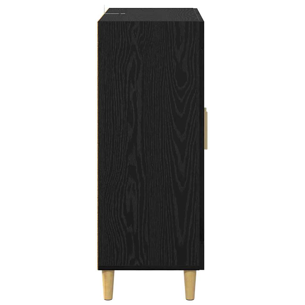 vidaXL Bufet Czarny Dąb 69,5 x 34 x 90 cm Materiał drewnopochodny