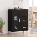 vidaXL Bufet Czarny Dąb 69,5 x 34 x 90 cm Materiał drewnopochodny
